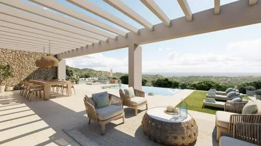 Building plot with license to build a finca with pool and views to the sea Building plot with license to build a finca with pool and views to the sea