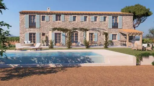 Spacious building land with dreamlike Finca project in Costitx Spacious building land with dreamlike Finca project in Costitx