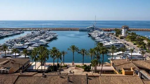 Harbourside penthouse located in the heart of Puerto Portals with stunning sea and port views