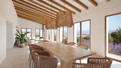 Fantastic finca under construction in very quiet area in Montuiri