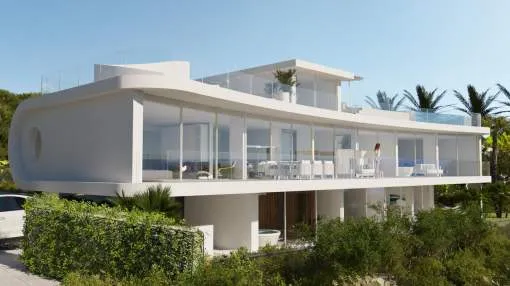 Contemporary new-built villa on the seafront