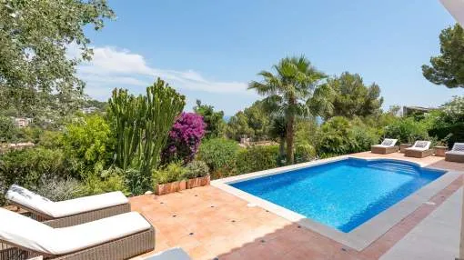 Elegant sea view villa with pool and garden above Puerto Portals Elegant sea view villa with pool and garden above Puerto Portals