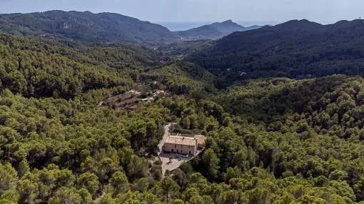 Exclusive isolated finca with 6 hectares of land and sea views in the hills of Andratx