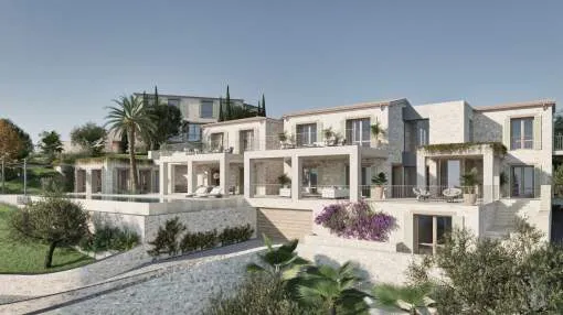 Stunning building plot with licence and project in best location in Son Vida with views over Palma and the bay.