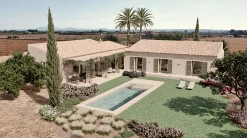 Magnificent newly built finca only 2 km from the beach of Sa Ràpita. Magnificent newly built finca only 2 km from the beach of Sa Ràpita.