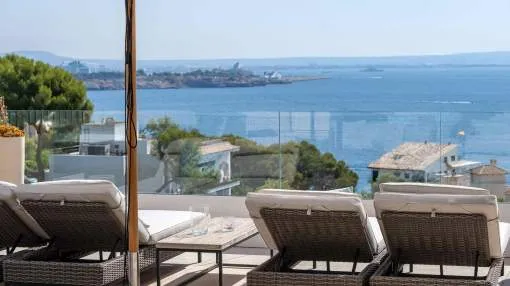 Totally reformed penthouse with a private roof terrace with absolutely amazing sea view.