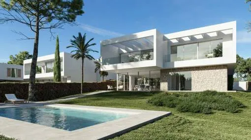 Exclusive new project -Modern Villa in the Bauhaus style with sea view in Sol de Mallorca