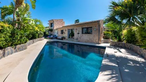 Mediterranean style stone house near Port Adriano enjoying a tranquil ambience and total privacy
