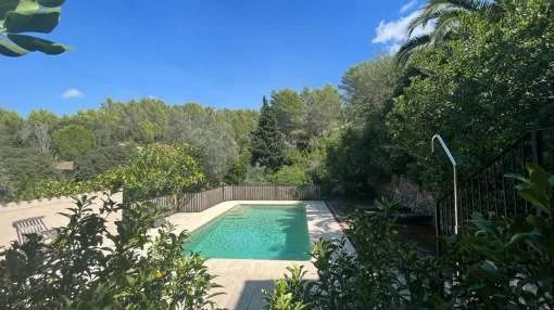 Beautiful spacious Finca with mountain views, big garden, private pool and guest house in walking distance to Puigpunyent