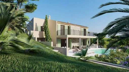 South orientated 1,014 m2 building plot with project and license near Calvia village