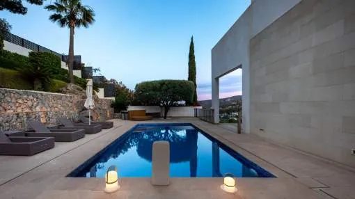 Immaculate sea and mountain view villa in Son Vida with superb privacy and extraordinary space