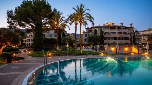 Light flooded apartment with a spacious terrace and open views, located within the 5 star frontline community of Mardavall Residences.