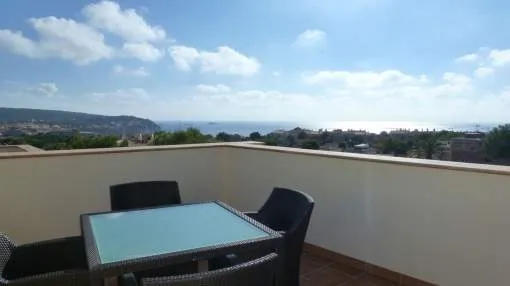 Sea view penthouse in an exclusive community 10 minutes walking distance to Port Adriano