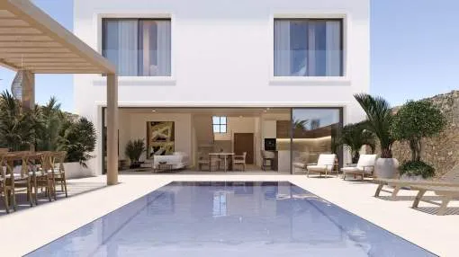 New development in Pòrtol with private pool and elegant design