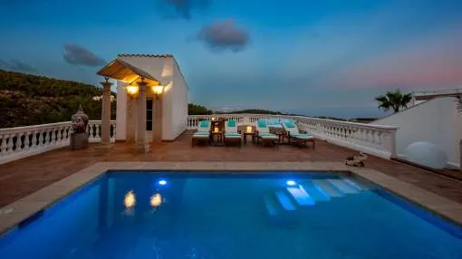 Villa with breathtaking panoramic views, private pool and separate guest apartment in Costa d’en Blanes