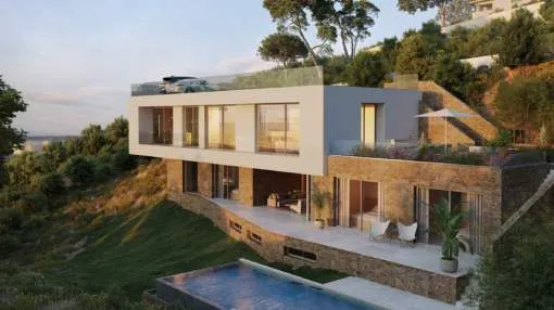 Building plot with project and licence in Portals Nous with open green views across the valley