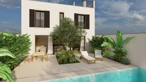 Newly built designer townhouse with pool in Ses Salines