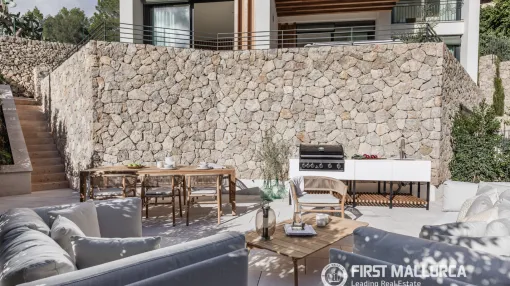 New Build Cala Mayor: Two-Level Terrace with Private Plunge Pool, Partial Sea Views, and BBQ Area