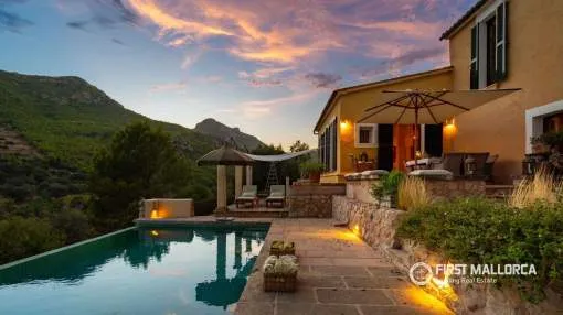 Dreamy natural stone finca in the idyllic Sa Coma valley near Andratx