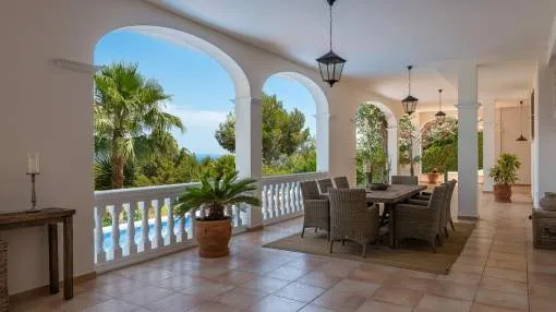 Immaculate sea view villa with pool and garden above Puerto Portals Immaculate sea view villa with pool and garden above Puerto Portals