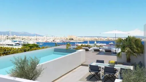 New deluxe penthouse in the port of Palma with spectacular sea views