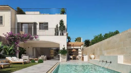 High-quality newly built townhouse with pool and rooftop terrace in the heart of