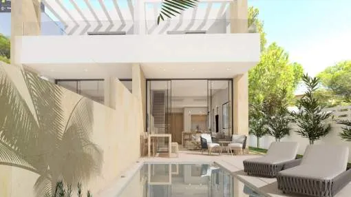 Stylish new-build semi-detached house with pool in