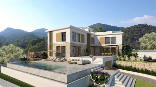 Building project: Modern design villa with infinity pool in idyllic location Building project: Modern design villa with infinity pool in idyllic location
