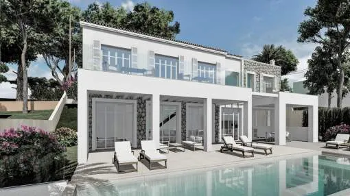 Beach house style luxury villa in tranquil residential area Beach house style luxury villa in tranquil residential area