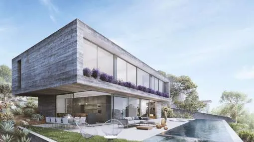 Futuristic designer villa with sea views close to the beach