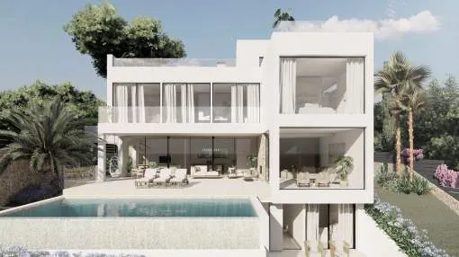 New build villa with views over the bay of