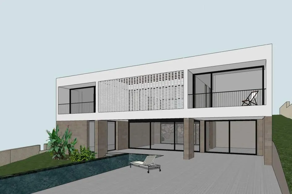 1.600 m² building plot with approved basic project close to the beach