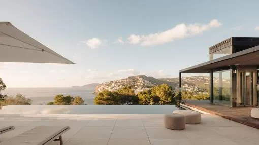 Modern luxury villa with stunning sea and panoramic views