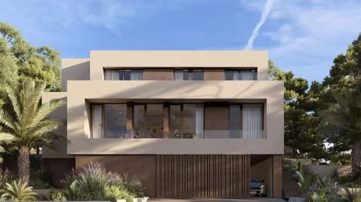 Modern design villa with stylish outdoor area