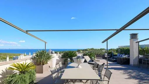 Spacious sea view penthouse with stunning roof terrace