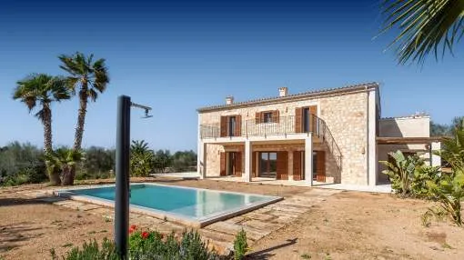 Contemporary newly built finca with stunning panoramic views and a spacious pool near Santanyí