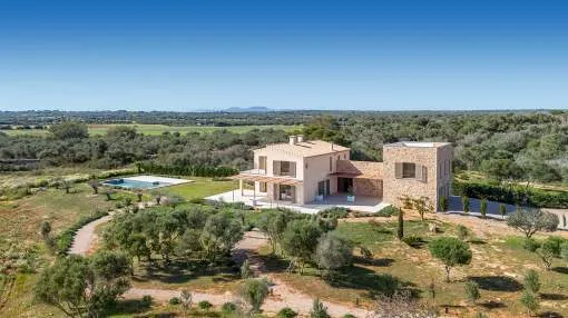 Stylish newly built finca with pool and stunning views in a popular location near