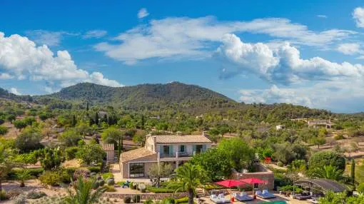 Unique finca property with stunning panoramic mountain views and pool in a quiet location near Vall d’Or Unique finca property with stunning panoramic mountain views and pool in a quiet location near Vall d’Or