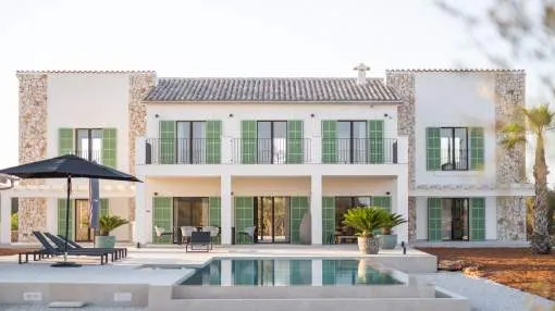 Newly built finca in Santanyí featuring modern interior design and high-end finishes